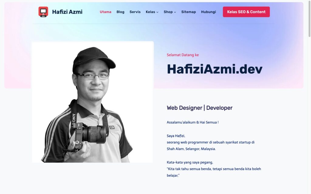 Preview Utama HafiziAzmi.dev